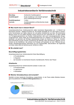 Industriekeramiker/in Verfahrenstechnik - Planet