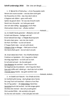 Schrill underwägs 2016 Det äne am Bergli………..