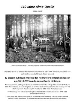 110 Jahre Alma-Quelle - Heimatverein Borgholzhausen