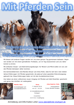 Mit Pferden Sein-Seminar Flyer
