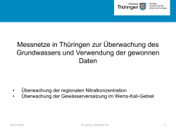 Messnetze in Thüringen zur Überwachung des Grundwassers und