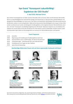 hpo Event "Konsequent zukunftsf&auml;hig! Ergebnisse der CEO