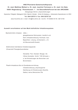 Inhalationssysteme - HNO, Regensburg, Phoniatrie, Pädaudiologie