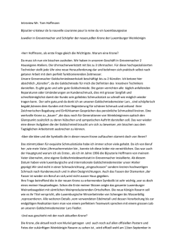 Intreview Mr. Tom Hoffmann Bijoutier