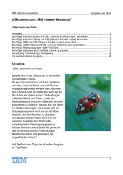 Informix Newsletter Juli 2015