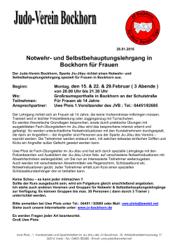 Notwehr- und Selbstbehauptungslehrgang in Bockhorn 15 02 2016