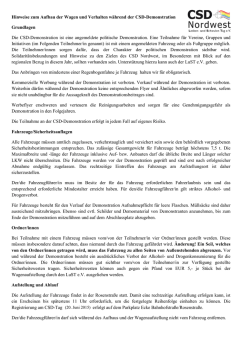 Hinweise zum Aufbau der Wagen und Verhalten - CSD
