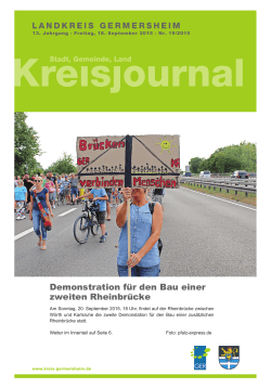 Demonstration für den Bau einer zweiten Rheinbrücke