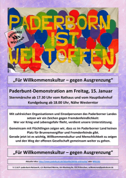 „Für Willkommenskultur – gegen Ausgrenzung“ Paderbunt