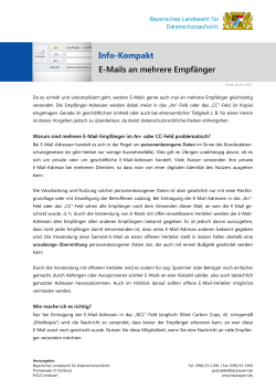 E-Mails an mehrere Empf&auml;nger - Das Bayerische Landesamt f&uuml;r