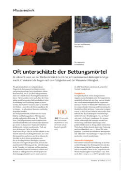 Oft untersch&auml;tzt der Bettungsm&ouml;rtel