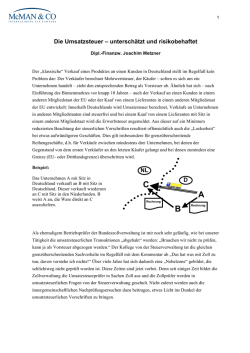 Die Umsatzsteuer &ndash; untersch&auml;tzt und risikobehaftet D NL