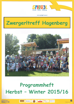 Zwergerltreff Hagenberg Programmheft Herbst – Winter 2015/16