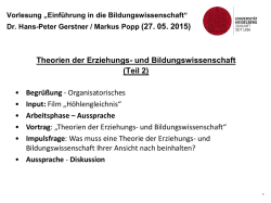 Theorien der Bildungs- und Erziehungswissenschaft 2