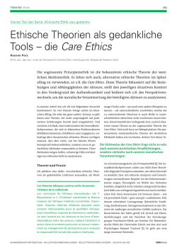 Ethische Theorien als gedankliche Tools – die Care Ethics