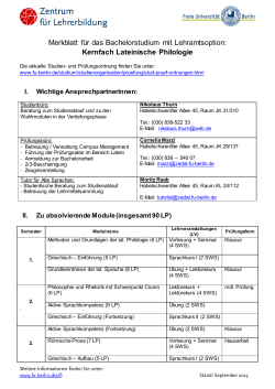 Kernfach Lateinische Philologie