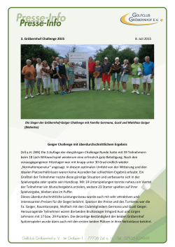 3. Gröbernhof Challenge 2015 8. Juli 2015 Geiger Challenge mit