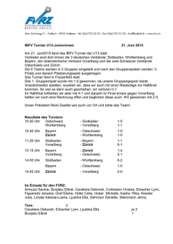 IBFV Turnier U13-Juniorinnen 21. Juni 2015 Am 21. Juni2015 fand