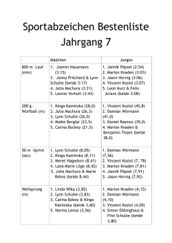Bestenliste Jahrgang 7
