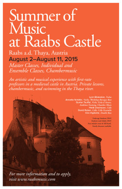 Raabs ad Thaya, Austria August 2–August 11, 2015