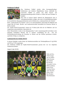 Schulteam Fußball - Sophie Scholl Gesamtschule