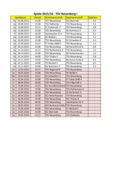 Spiele 2015/16 - TSV Neuenberg I