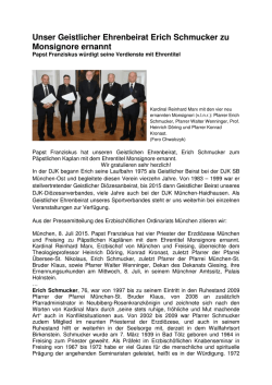 Pfr. Erich Schmucker zu Monsignore ernannt - DJK