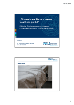 Ethische Überlegungen zum Umgang mit dem Leichnam