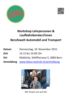 Automobil Workshop Lehrpersonen am 19.11.2015