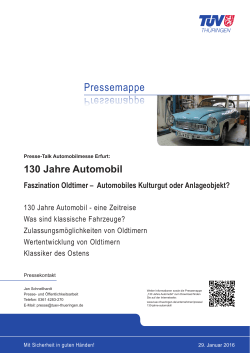 Presse-Talk Automobilmesse Erfurt: 130 Jahre Automobil