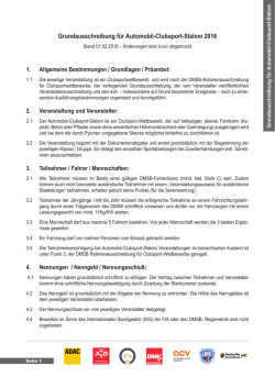 Grundausschreibung f&uuml;r Automobil-Clubsport