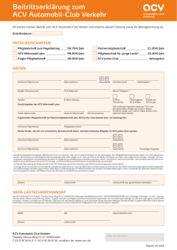 Beitrittserklärung zum ACV Automobil