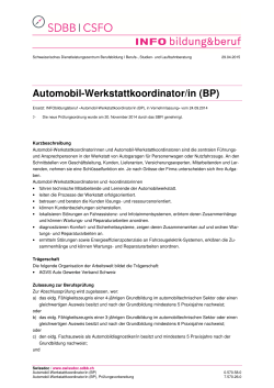 Automobil-Werkstattkoordinator/in (BP)