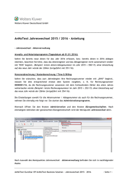 AnNoText Jahreswechsel 2015 / 2016