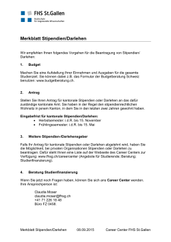 Merkblatt Stipendien/Darlehen