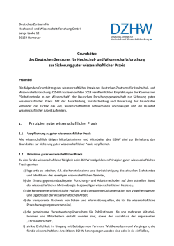 Grunds&auml;tze guter wissenschaftlicher Praxis