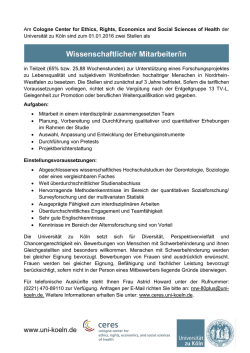 Wissenschaftliche/r Mitarbeiter/in - ceres