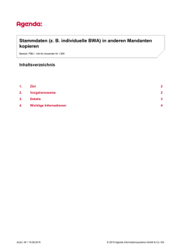 Stammdaten (z. B. individuelle BWA) in anderen Mandanten kopieren