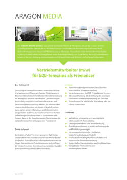 Vertriebsmitarbeiter (m/w) für B2B