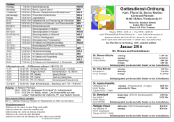 Januar 2016 Gottesdienst-Ordnung - Katholische Pfarrei St. Benno