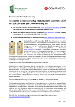 Hessisches Getränke-Startup Naturbursche sammelt