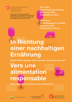 In Richtung einer nachhaltigen Ern&auml;hrung &ndash; Vers une alimentation