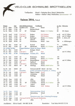 Saison 2016, Vers.4 - "Schwalbe" Brüttisellen