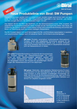 Neue Produktelinie von Biral: SW Pumpen Neu