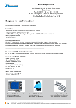 Heide-Pumpen GmbH Neuigkeiten von Heide-Pumpen