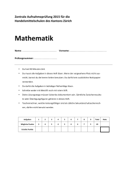 Mathematik - Zentrale Aufnahmeprüfung