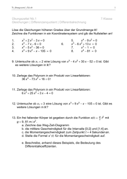 Übungszettel Nb.1 7.Klasse Gleichungen