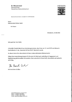 Dr. Manuel L&ouml;se! Staatssekret&auml;r Hessisches Kultusministerium