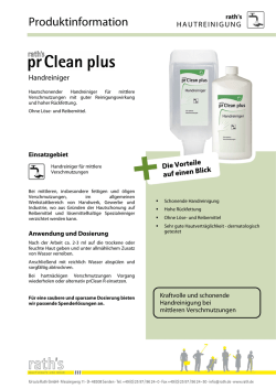prClean plus Produktinformation