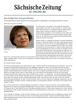 Eine heilige Kuh wird geschlachtet